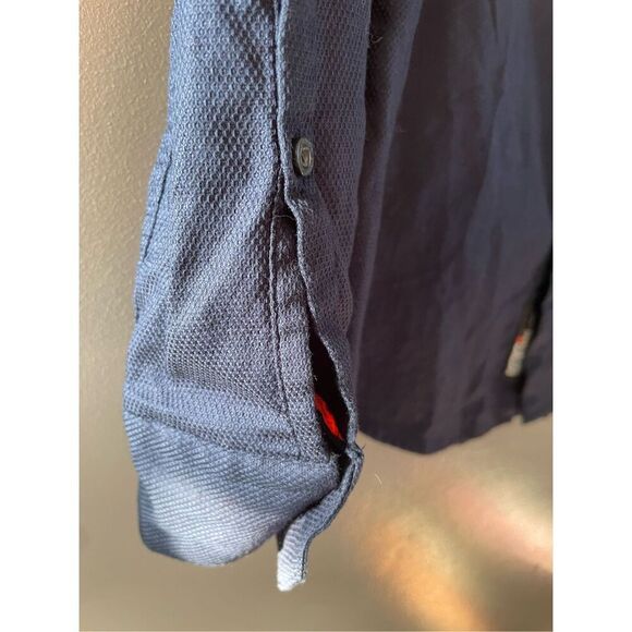 SUPERDRY Button Down Shirt-Blue Streetwear Long Sleeve Slim Fit Mens EUC Large - Picture 6 of 8